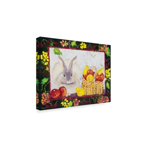 Carissa Luminess 'Bunny With Fruit Basket' Canvas Art,24x32